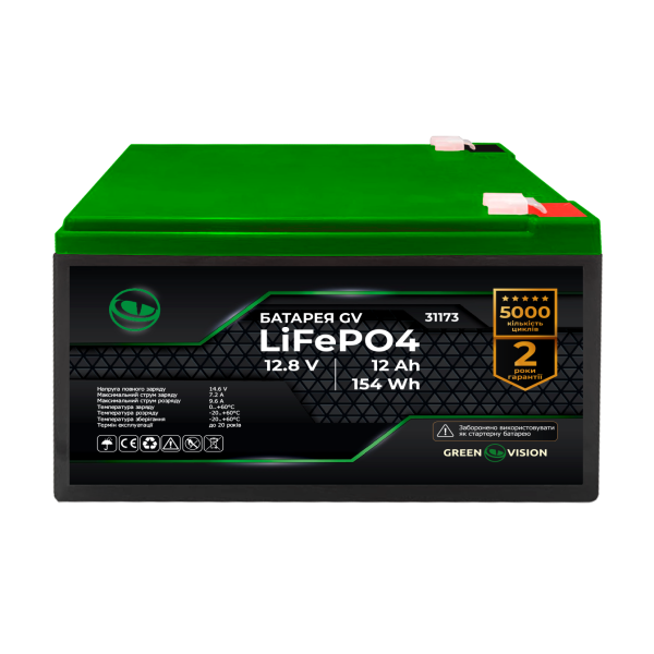 Акумулятор GV LiFePO4 12,8V - 6Ah (76Wh)