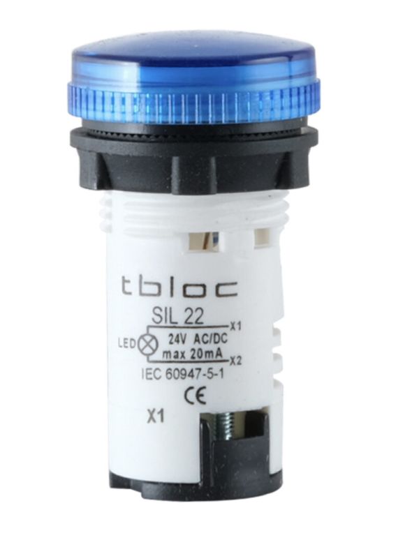 Світлосигнальна арматура TBLOC LED SIL 22-220 DC синя