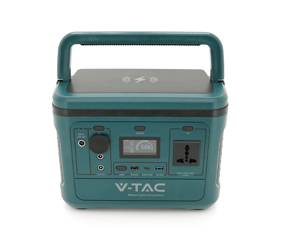 Портативный источник питания V-TAC VT-606, 500W, LiFePO4 IRF32135 21,6V 26.2Ah 568Wh 275х170х200мм 5,4кг