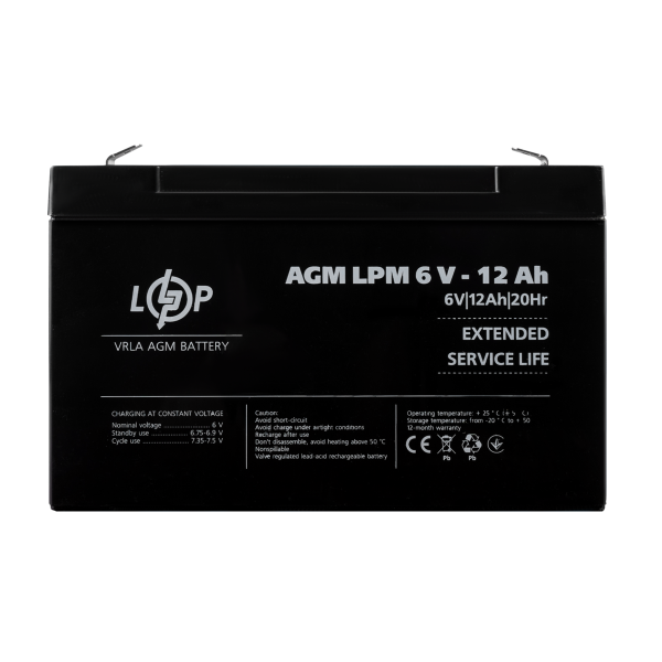 Акумулятор AGM LPM 6V - 12 Ah