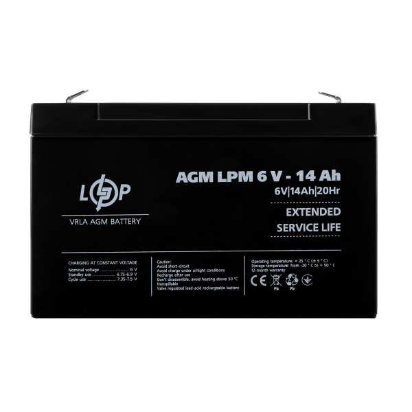 Аккумулятор AGM LPM 6V - 14 Ah