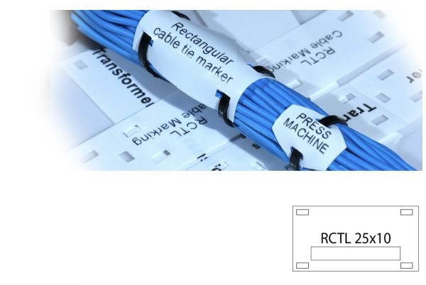 Маркування кабеля або жгута проводів TBLOC RCTL 25x10 Біла