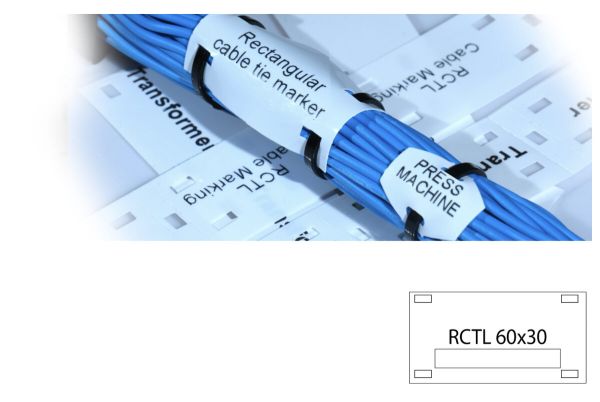 Маркування кабеля або жгута проводів TBLOC RCTL 60x30 Біла