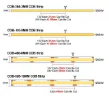Лед лента LED TECH 12В СОВ-320 12Вт 850Лм COB/FCOB 3000K IP20