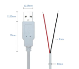 Кабель USB 2.0 для подключения светодиодной ленты на 5В до павербанка - 1м или 2м Белый