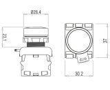 Кнопка без фіксації з підсвічуванням TBLOC червона PSRL-1O 24 (1NO+LED)