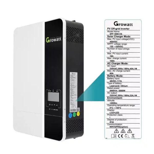 Гібридний інвертор на 63 кВт 3Ф 400В WIT 63K-HU Growatt