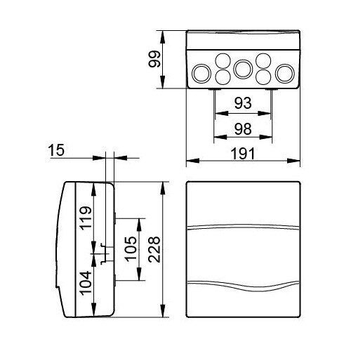 Распределительный щит IDE 8 модулей IP40 с шинами N и PE 228x191x99 мм (BV8PT/RR)