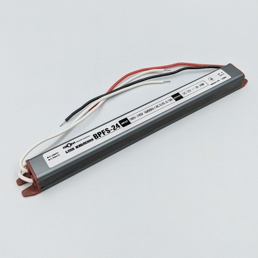 Блок живлення BIOM 12В 24Вт 2А IP67 BPFS-24-12 Stick мет. герм.