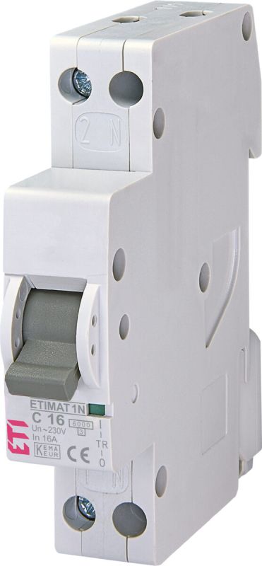 Автом. вимикач 16А С 1P+N (1мод.) 6kA ETIMAT 6 (2191124)