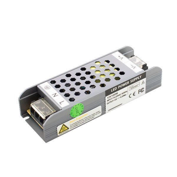 Блок живлення BIOM 12В 100Вт 8,3А IP20 BPU-100 Slim мет. перф.