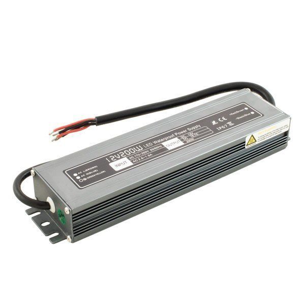 Блок живлення BIOM 12В 200Вт 16,6А IP67 WBP-200 Slim мет. герм.