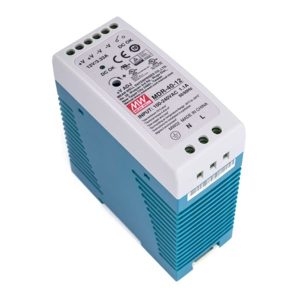 Блок живлення Mean Well на DIN-рейку MDR-40-12 (40W; 3,33A; 12V; IP20) Series "MDR"