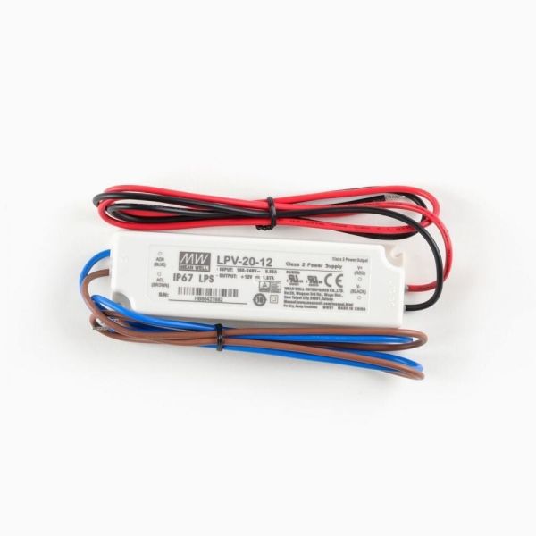 Блок живлення MEAN WELL 12В 20Вт 1,67А IP67 LPV-20-12 пласт. герм.