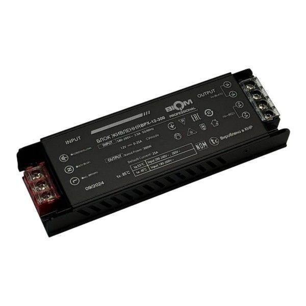 Блок живлення BIOM 12В 300Вт 25А IP20 BPX-12-300 Slim мет. перф.