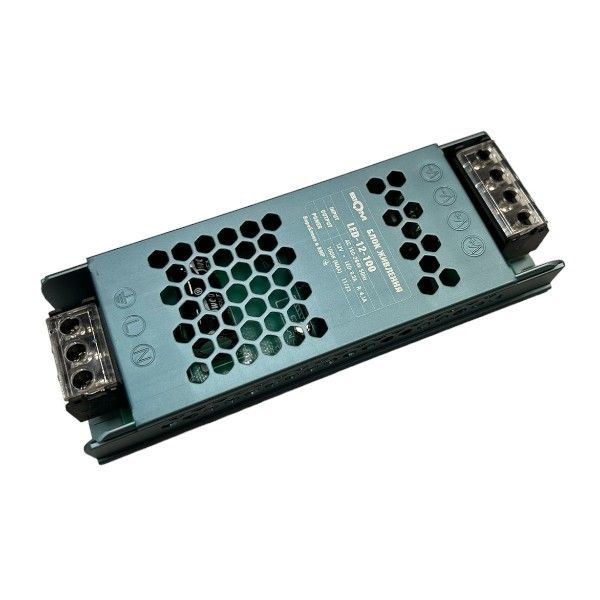 Блок живлення BIOM 12В 100Вт 8,3А IP20 LED-12-100 Slim мет. перф.