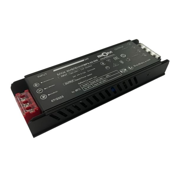 Блок живлення BIOM 24В 300Вт 12,5А IP20 BPX-24-300 Slim мет. перф.