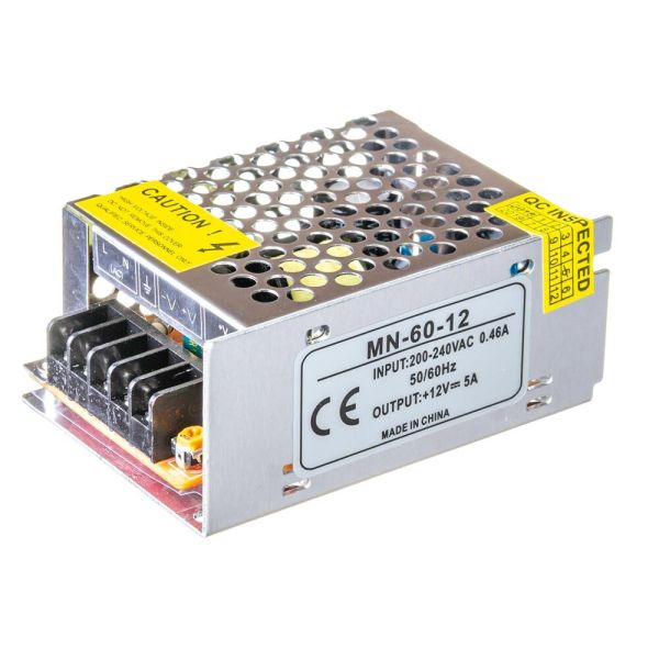 Блок живлення AVT 12В 60Bт 5A IP20 MN-60-12 мет. перф.