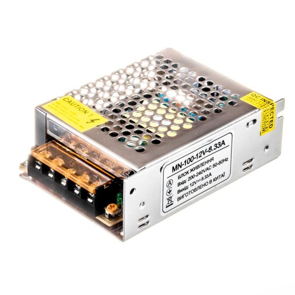 Блок живлення AVT 12В 100Bт 8.3A IP20 MN-100-12 мет. перф.