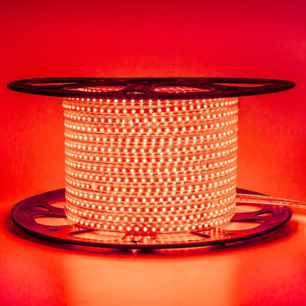 LED лента 220В 2835-120 6Вт 10-R Красный IP65
