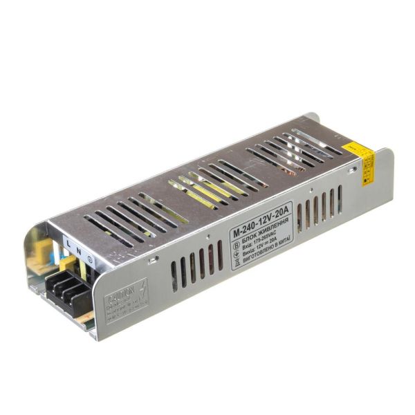 Блок живлення AVT 12В 240Вт 20А IP20 М мет. перф.