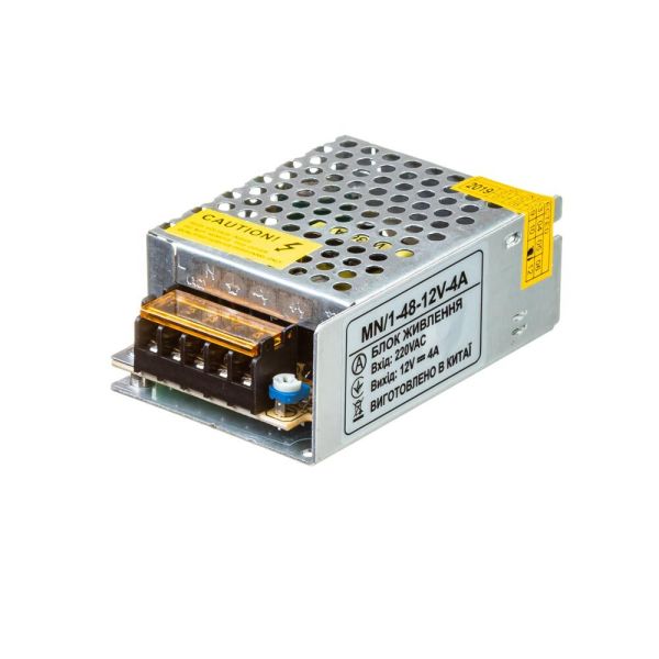 Блок живлення AVT 12В 48Bт 4A IP20 MN-48-12 мет. перф.