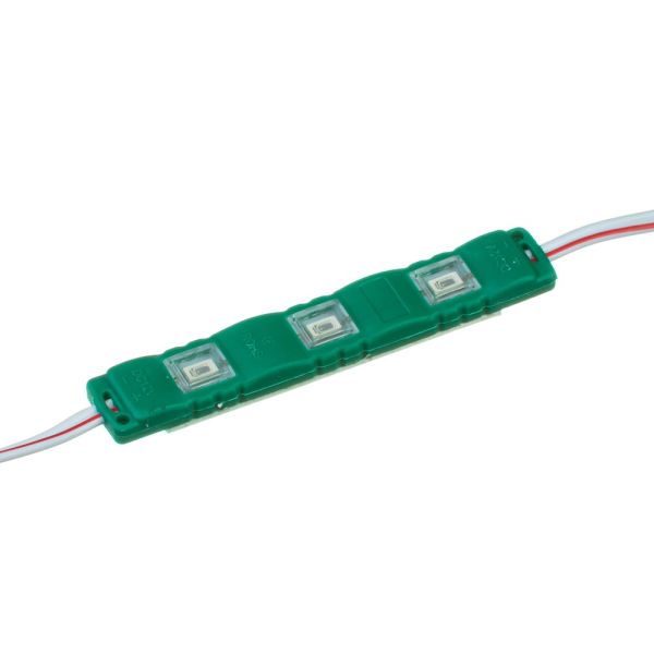Лед модуль (кластер) 12В MTK-5730-3Led-G 1Вт Plastic Зелений IP67 75мм