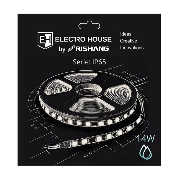 LED стрічка 14Вт 24В SMD2835 180 діодів, 196 Лм, синій, серія IP65 Electro House by Rishang