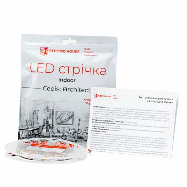 LED стрічка 7Вт 12В SMD2835 60 діодів 1050 Лм теплий білий 3000K, серія Architect, гарантія 3 роки