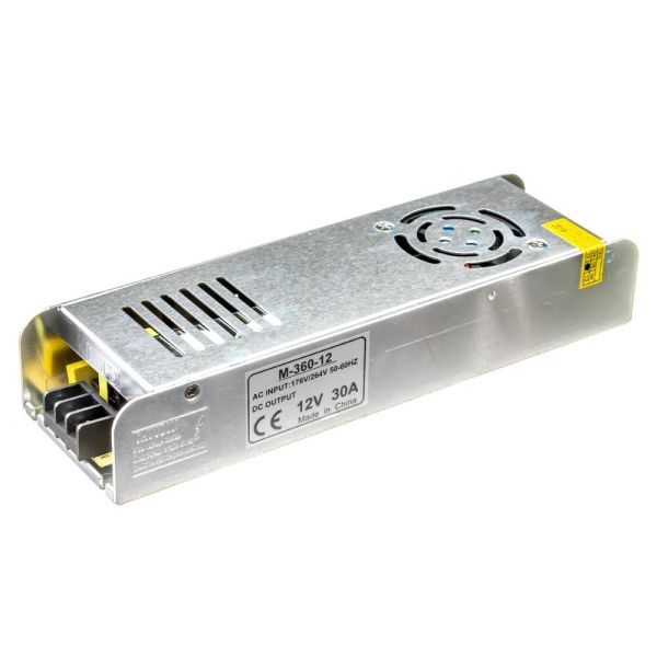 Блок живлення BIOM 12В 360Вт 30А IP20 M-360-12 Slim мет. перф.