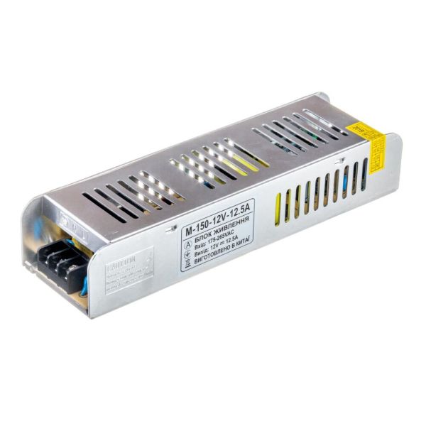 Блок живлення AVT 12В 150Вт 12,5А IP20 Slim M мет. перф.
