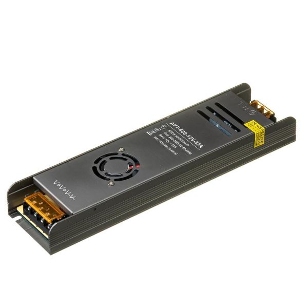 Блок живлення AVT 12В 400Вт 33,3А IP20 Slim мет. перф.
