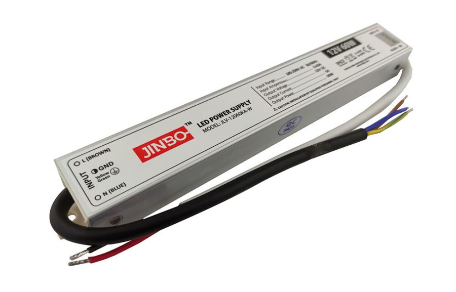 Блок питания 12В 60Вт 5А IP67 JLV-12060KA-W металлический Герметичный корпус