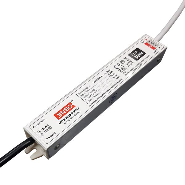 Блок живлення JINBO 24В 30Вт 1,25А IP67 JLV-24030KA мет. герм.