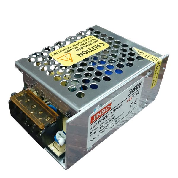 Блок живлення JINBO 24В 36Вт 1,5А IP20 JLV-24036K мет. перф.