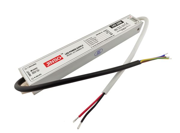 Блок живлення JINBO 24В 60Вт 2,5А IP67 JLV-24060KA-W мет. герм.