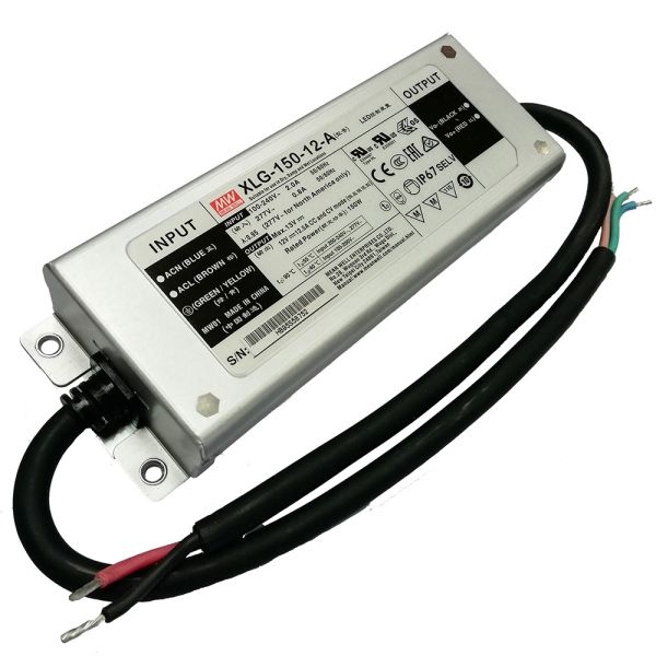 Блок живлення MEAN WELL 12В 150Вт 12A IP67 XLG-150-12-A мет. герм.