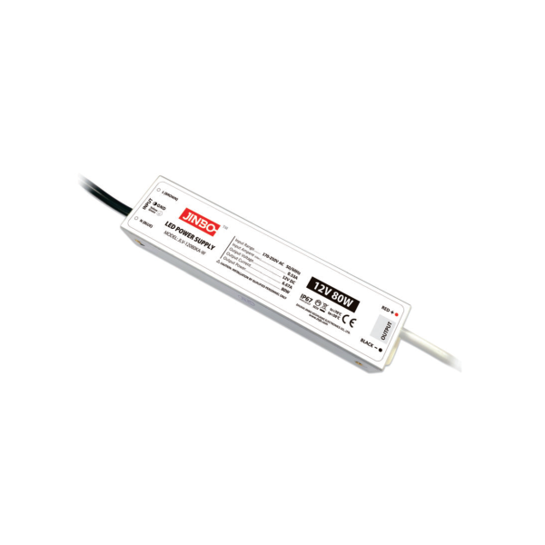 Блок живлення JINBO 12В 80Вт 6,67А IP67 JLV-12080KA-W пласт. герм.