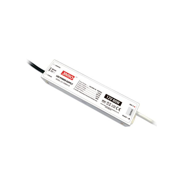 Блок живлення JINBO 12В 80Вт 6,67А IP67 JLV-12080KA-W пласт. герм.