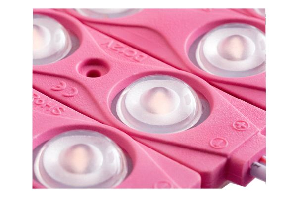 Лед модуль (кластер) 12В 2835-3Led-P 1,5Вт Розовый IP65 82мм