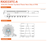 Лед стрічка НЕОН RISHANG 24В RX2CC0TC-A 2835-120-16x16-24 IP66 14Вт 490Лм 3000K