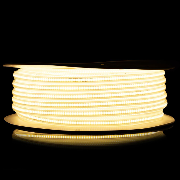 Світлодіодна LED стрічка PROLUM™ 220V; СОВ; 280 LED; IP67; 12 ММ; Series "S", Тепло-Білий (2800-3200K)