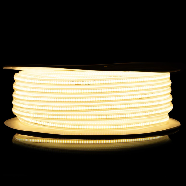 Світлодіодна LED стрічка PROLUM™ 220V; СОВ; 280 LED; IP67; 12 ММ; Series "S", Тепло-Білий (2800-3200K)