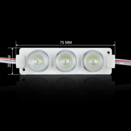 Светодиодный модуль кластер 12В BRT XG6 3030-3led W 3Вт Белый Холодный 7000K IP65 линза 3 бочки