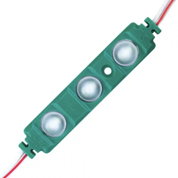 Лед модуль (кластер) 12В BRT XG193 5630-3led W 1,5Вт GREEN Зелений IP65 з лінз. напівсф.