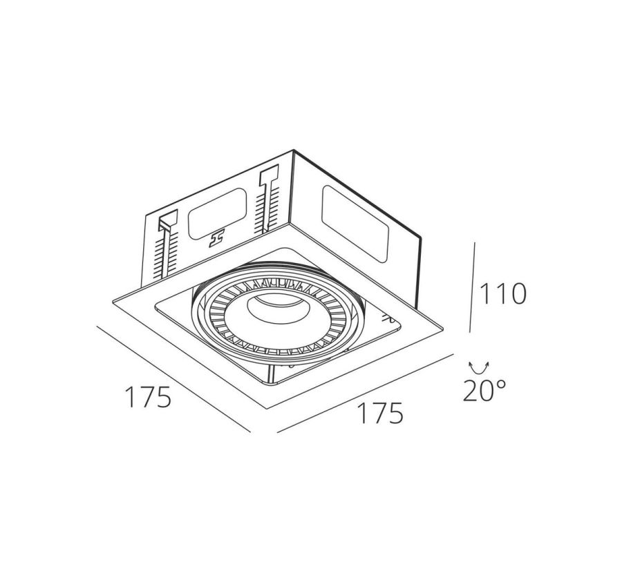 Skarlat RGL7116-1 1х18W WH+BK 3000K