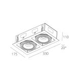 Skarlat RGL7116-2 2х18W WH+BK 4000K