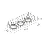 Skarlat RGL7116-3 3х18W WH+BK 3000K
