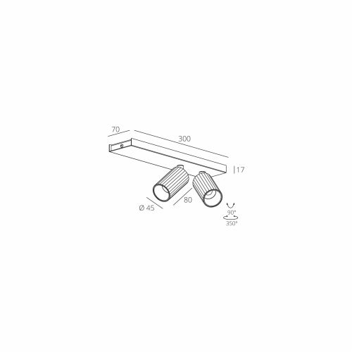Skarlat  RSLC78049-2 2×7W WH+BK 3000K