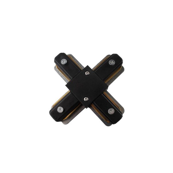 Конектор крестовий для трековї шини STR-2104-11 Чорний